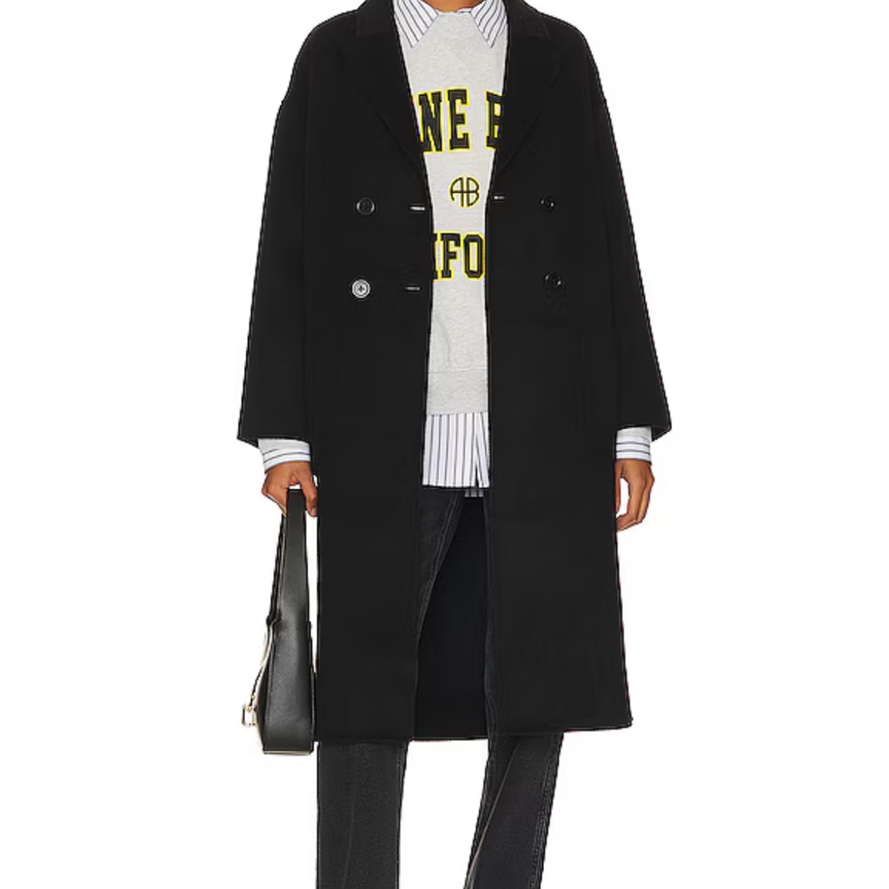Anine Bing Black Double-Breasted Coat